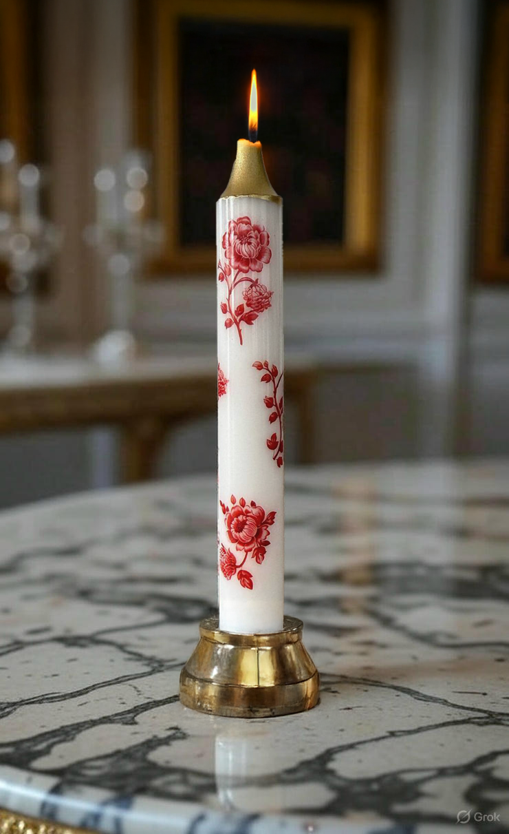 3-Pack Red Floral Candles