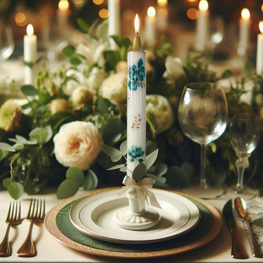 5-Pack Golden Green Floral Candles
