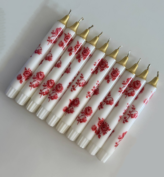 Red Floral Candles(Buy More Pay Less)