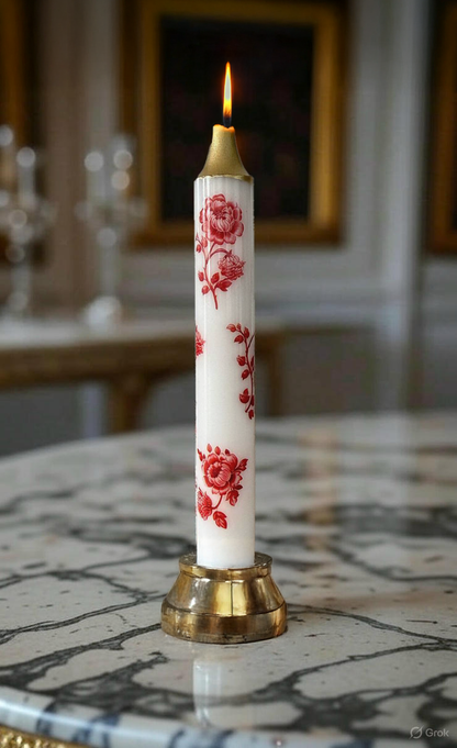 3-Pack Red Floral Candles