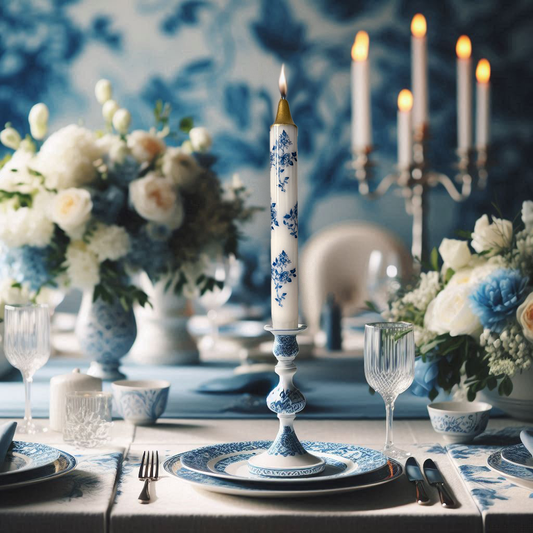 Blue Floral Candles (Buy More, Pay Less)